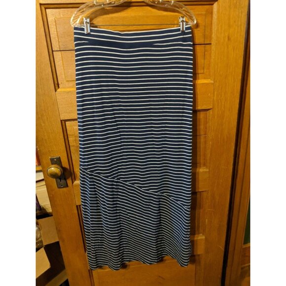 Sonoma Size S Maxi Skirt Blue White Striped Long Modest - Picture 4 of 6